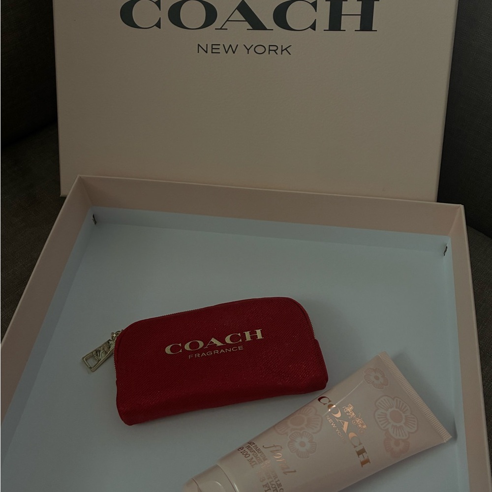 COACH Red Fragrance Pouch + Lotion